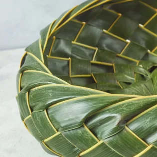 Round Woven Leaf Basket - Image 6