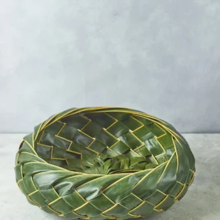 Round Woven Leaf Basket - Image 4