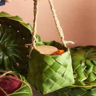 Square Woven Leaf Basket